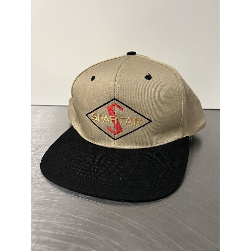 🌼5for$25🌼 Vintage Spartan Nissun Cap Men’s Snapback Hat Beige&Black